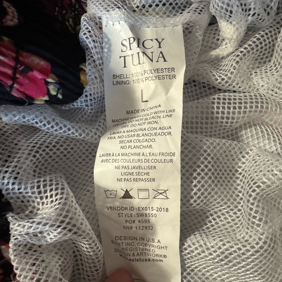 Spicy Tuna Surf Board Pattern Swim Trunks Size Large - Picture 8 of 9